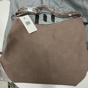 Jessica Moore suede hobo bag color Fawn New W/tag & Dust Cover 12x11x5”